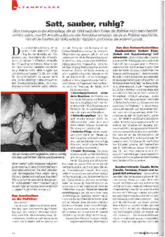 Vorschauseite 1: Satt, sauber, ruhig?