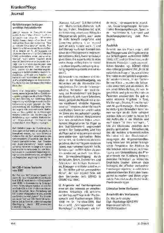 Vorschauseite 4: Pflegepersonal und unkonventionelle Heilweisen