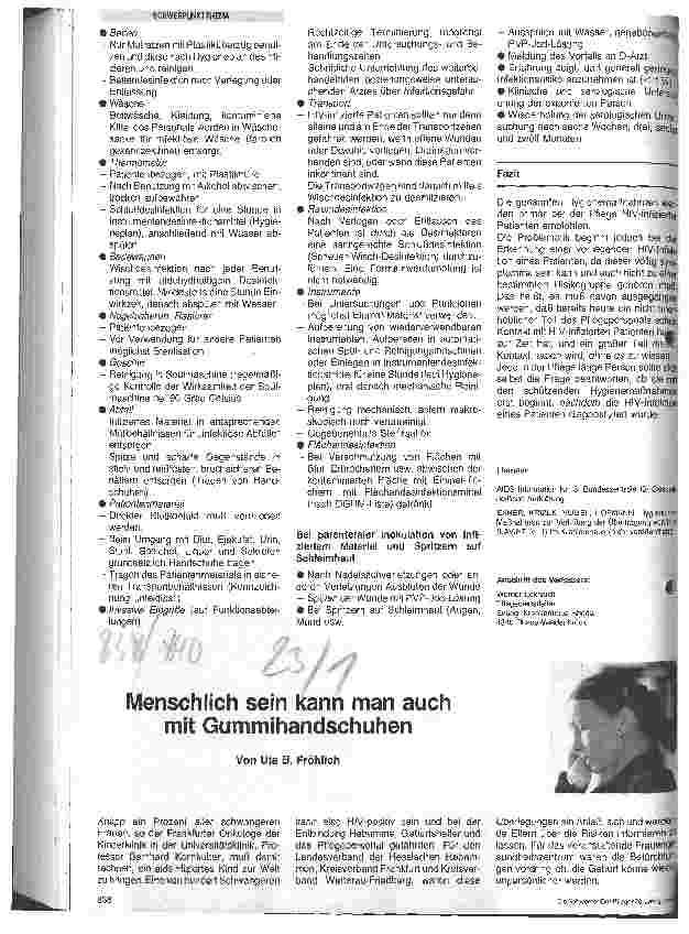 Vorschauseite 1: Menschlich sein kann mann auch mit Gummihandschuhen
