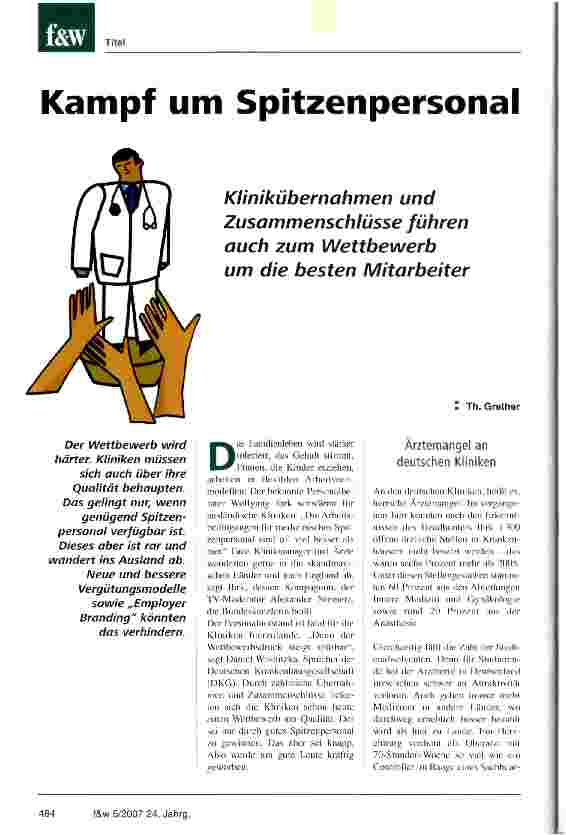 Vorschauseite 1: Kampf um Spitzenpersonal