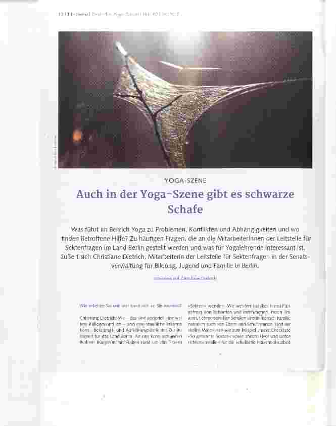 Vorschauseite 1: Auch in der Yoga-Szene gibt es schwarze Schafe