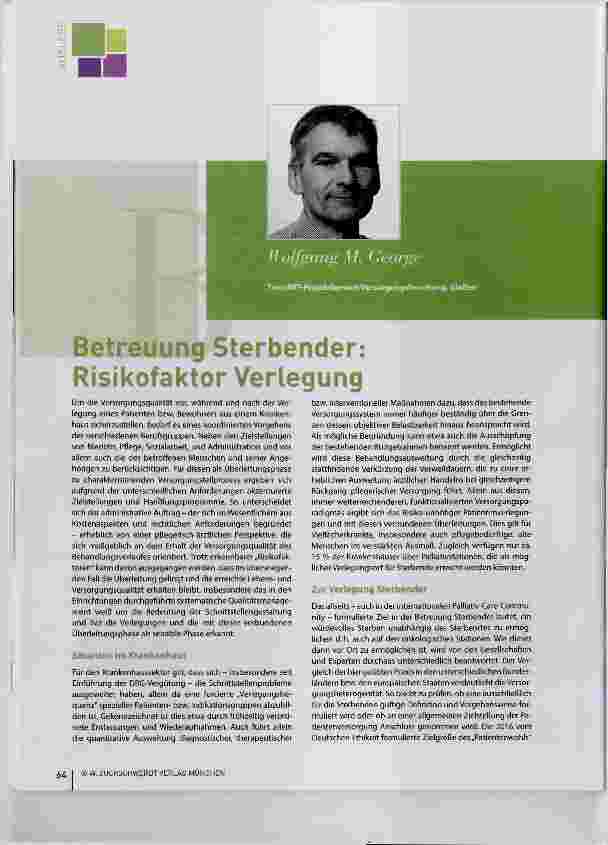 Vorschauseite 1: Betreuung Sterbender: Risikofaktor Verlegung
