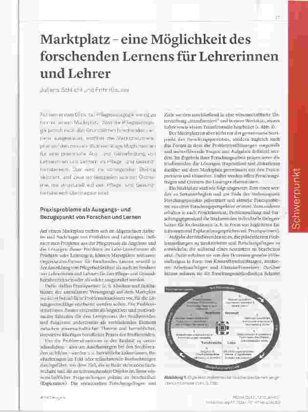 Vorschauseite 1: Marktplatz eine Möglichkeit des forschenden Lernens für Lehrerinnen und Lehrer