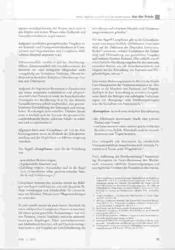 Vorschauseite 2: Compliance versus Korruption im Gesundheitswesen
