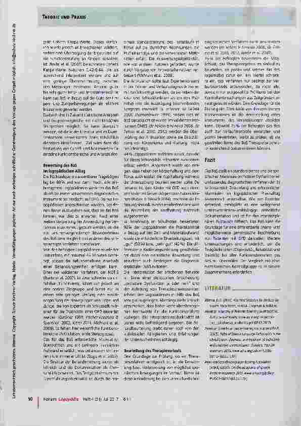 Vorschauseite 5: Berliner orofaziales Screening BoS Vorstellung eines Untersuchungsinstruments zur Diagnostik orofazialer Dysfunktionen