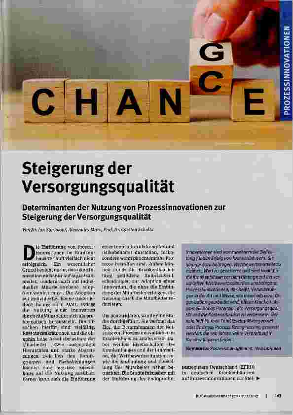 Vorschauseite 1: Steigerung der Versorgungsqualität