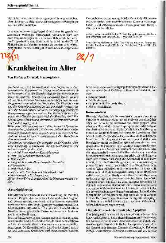 Vorschauseite 4: Die Versorgung und Hilfe für den älteren Menschen in Schweden