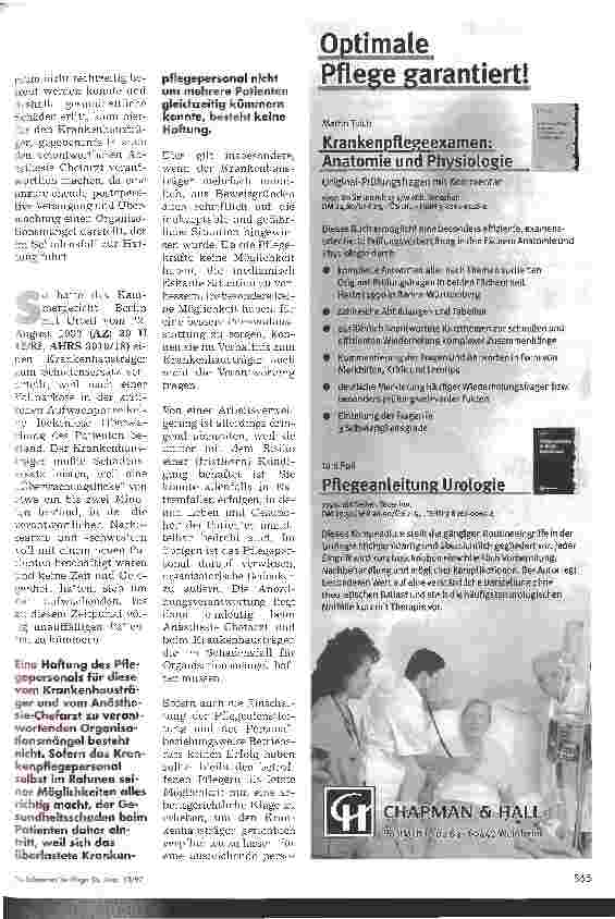 Vorschauseite 2: Personalmangel in der Anästhesie Wer trägt die Verantwortung?