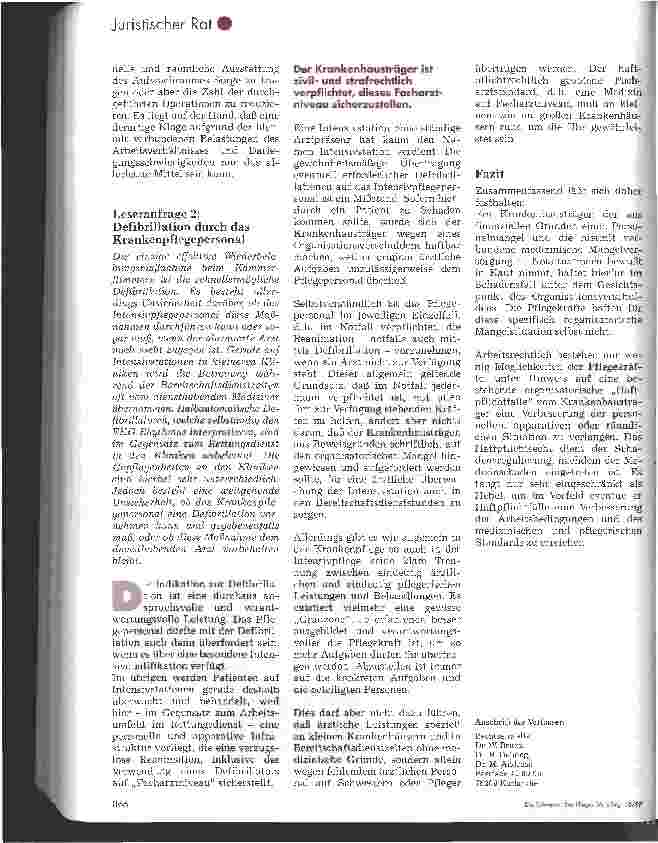 Vorschauseite 3: Personalmangel in der Anästhesie Wer trägt die Verantwortung?
