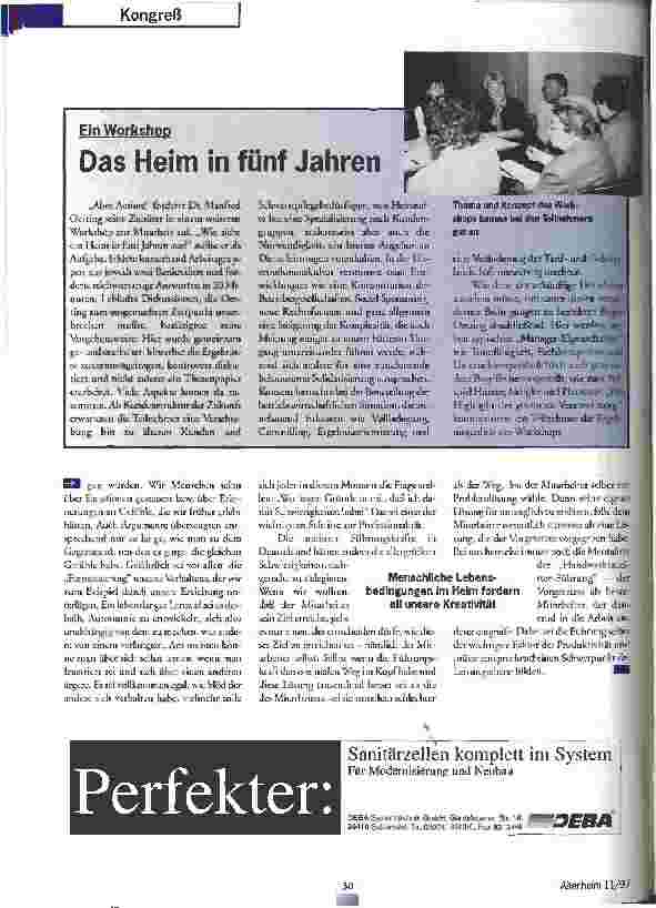 Vorschauseite 4: Zwischen Frust und Vision Norddeutscher Heimleiterkongreß des DVLAB