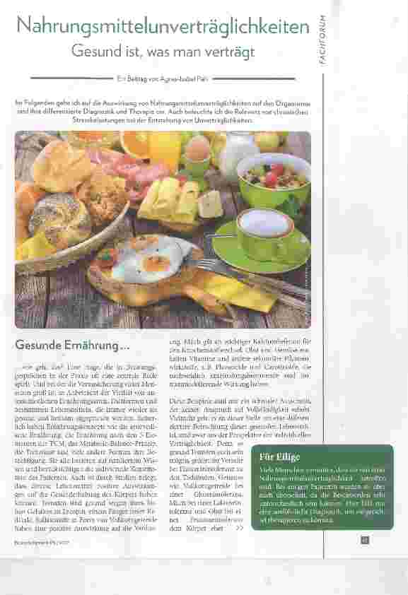 Vorschauseite 1: Nahrungsmittelunverträglichkeiten Gesund ist, was man verträgt