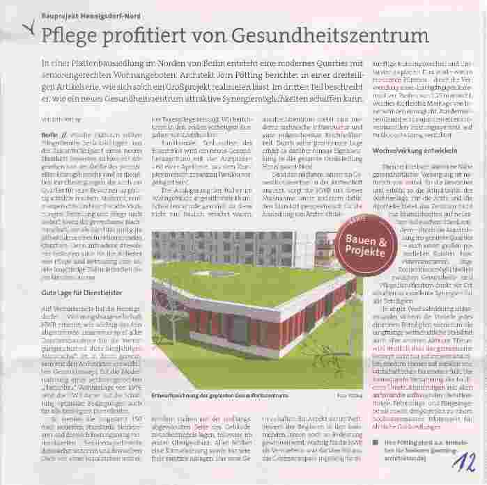 Vorschauseite 1: Pflege profitiert von Gesundheitszentrum