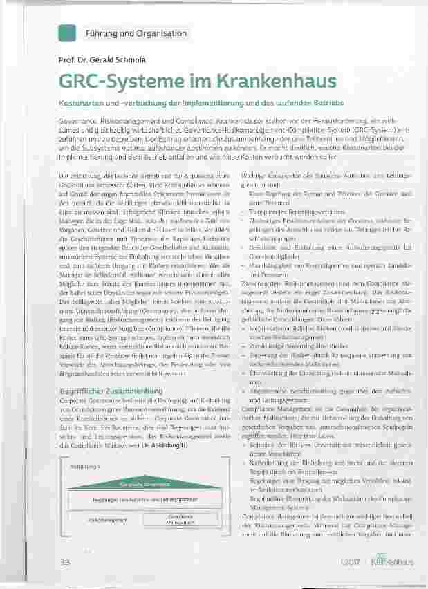 Vorschauseite 1: GRC-Systeme im Krankenhaus