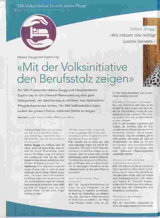 Vorschauseite 1: Mit der Volksinitiative den Berufsstolz zeigen