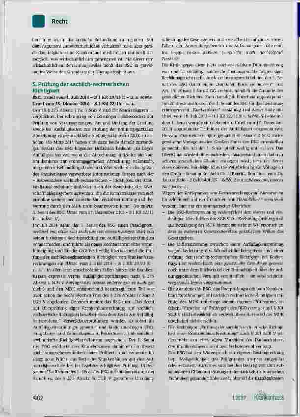 Vorschauseite 5: Quo vadis, 1. Senat des BSG?