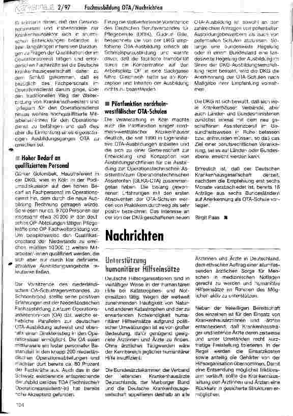 Vorschauseite 2: Fachausbildung OTA