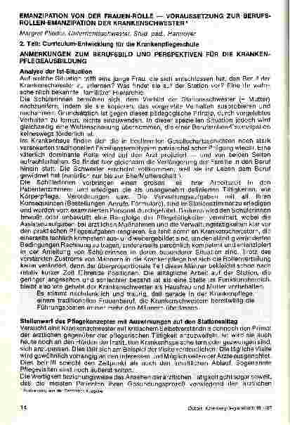 Vorschauseite 1: Emanzipation von der Frauen-Rolle - Voraussetzungen zur Berufsrollen-Emanzipation der Krankenschwester // 2. Teil