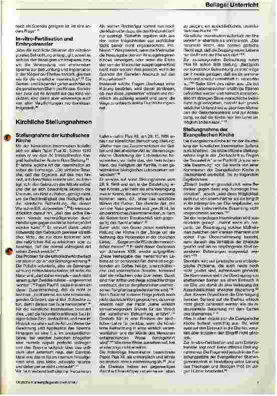 Vorschauseite 6: Künstliche Insemination un In-vitro Fertilisation als theologisch ethisches Problem