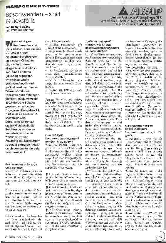 Vorschauseite 1: Beschwerden - sind Glücksfälle