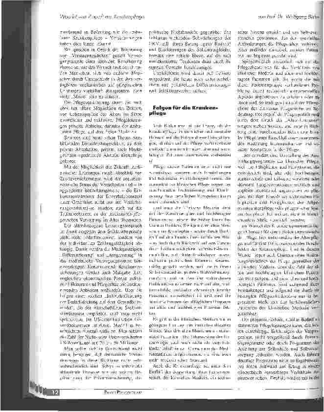 Vorschauseite 3: Wandel und Zukunft der Krankenpflege