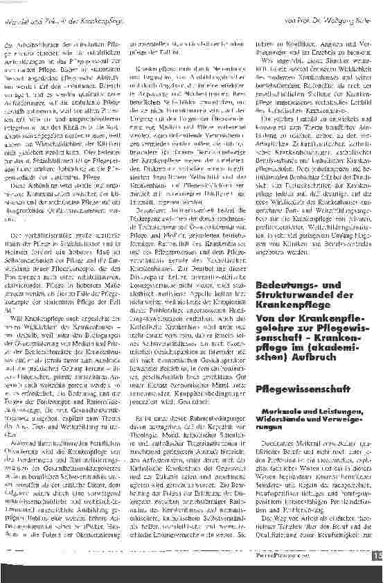 Vorschauseite 6: Wandel und Zukunft der Krankenpflege