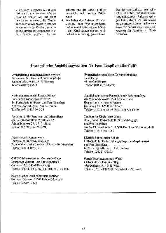 Vorschauseite 6: Welche Strukturen braucht die Dorfhilfe in der Zukunft? Die Praxis der Dorfhilfe
