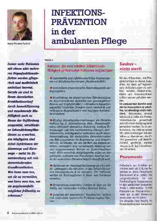 Vorschauseite 1: Infektions-Prävention in der ambulanten Pflege
