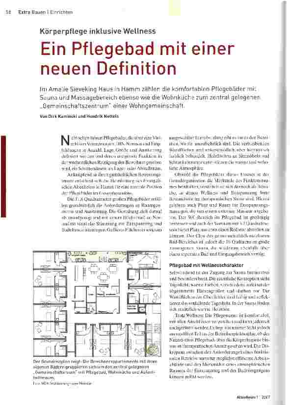 Vorschauseite 1: Ein Pflegebad mit einer neuen Definition