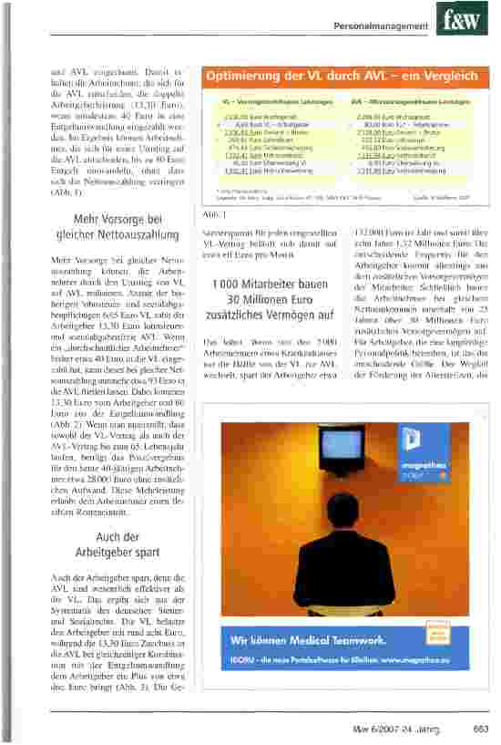 Vorschauseite 2: Geringere Kosten und mehr Vorsorge für die Mitarbeiter