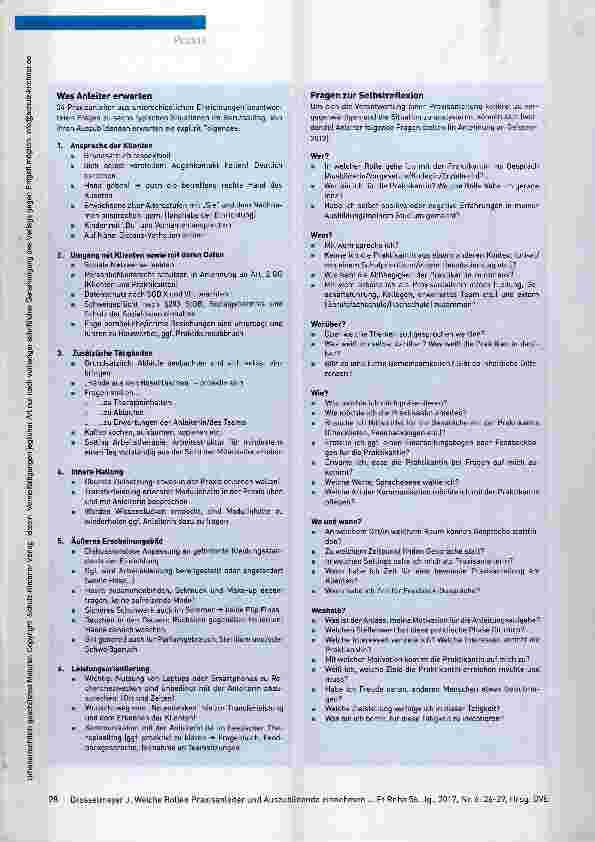 Vorschauseite 3: Welche Rollen Praxisanleiter und Auszubildende einnehmen Anleitung in der praktischen Ausbildung (Teil 2)