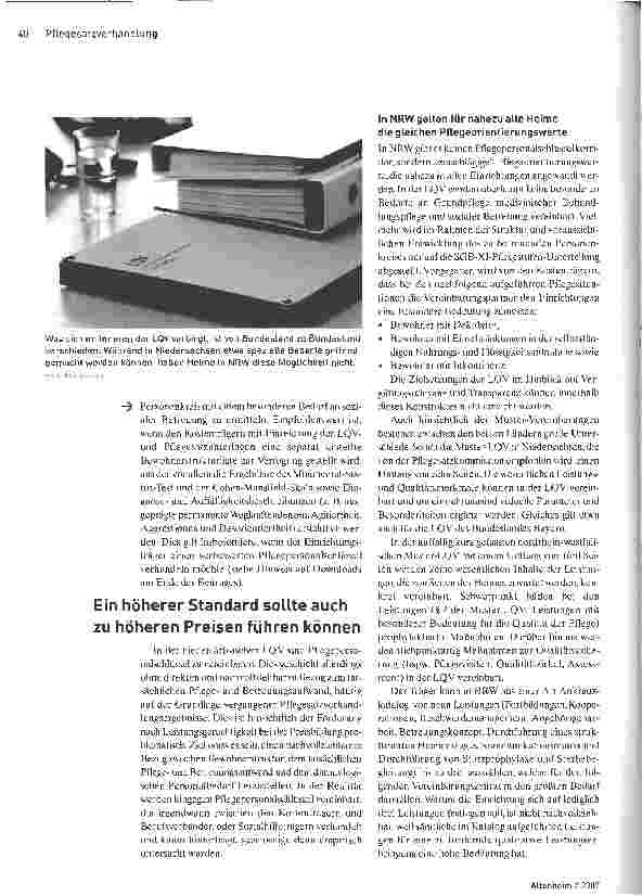 Vorschauseite 2: Leistungsund QualitätsvereinbarungNützliches Instrument oder überflüssige Bürokratie?