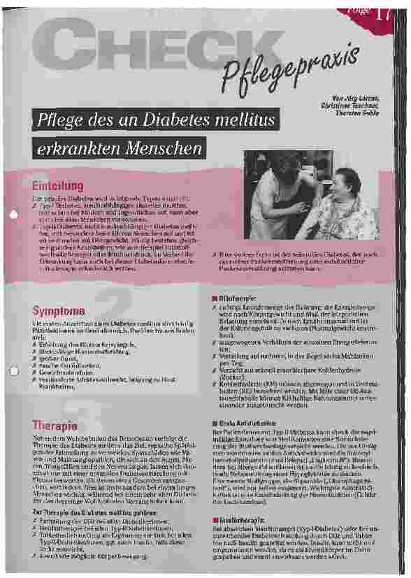 Vorschauseite 1: Check Pflegepraxis Pflege des an Diabetes mellitus erkrankten Menschen