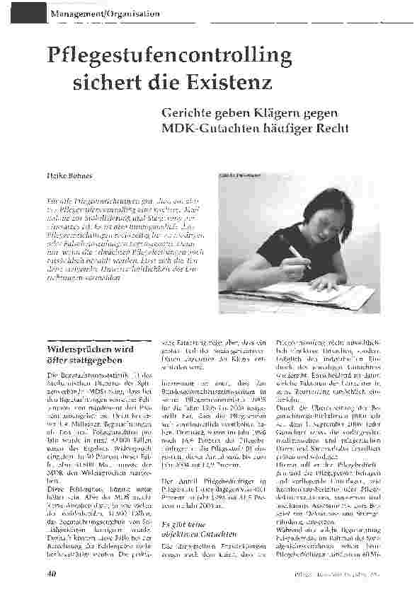 Vorschauseite 1: Pflegestufencontrolling sichert die Existenz