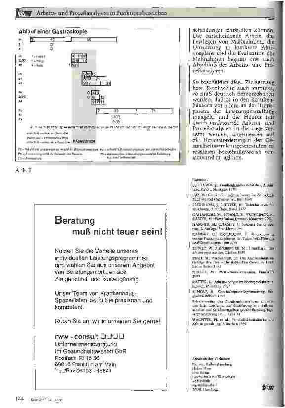 Vorschauseite 6: Arbeitsund Prozeßanalysen in Funktionsbereichen Dargestellt am Beispiel einer Endoskopieabteilung