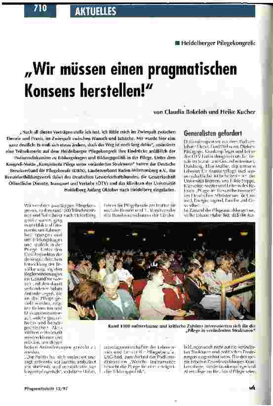 Vorschauseite 1: Heidelberger Pflegekongreß: Wir müssen einen pragmatischen Konsens herstellen!