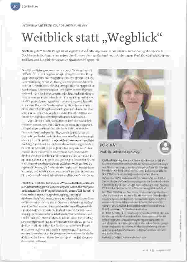 Vorschauseite 1: Weitblick statt „Wegblick“