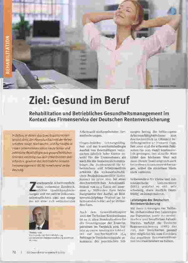 Vorschauseite 1: Ziel: Gesund im Beruf