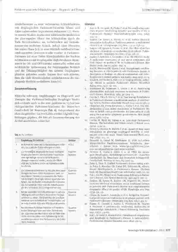 Vorschauseite 6: Parkinson-assoziierte SchluckstörungenDiagnostik und Therapie