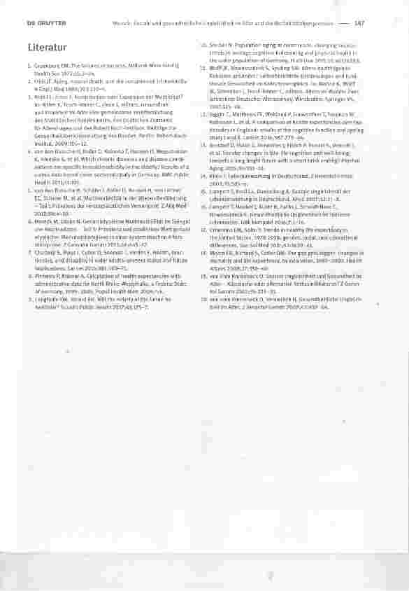 Vorschauseite 3: Soziale und gesundheitliche Ungleichheit im Alter und die Morbiditätskompression