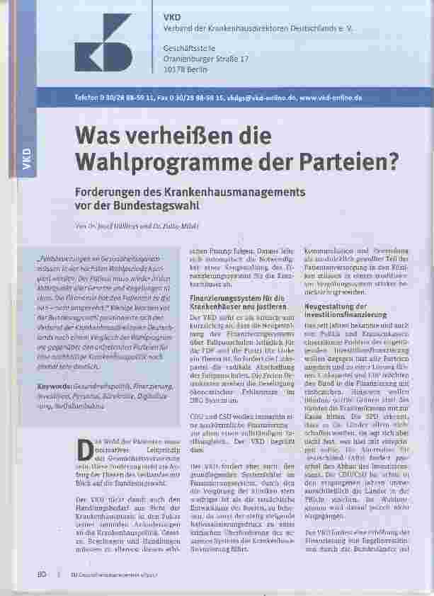 Vorschauseite 1: Was verheißen die Wahlprogramme der Parteien?