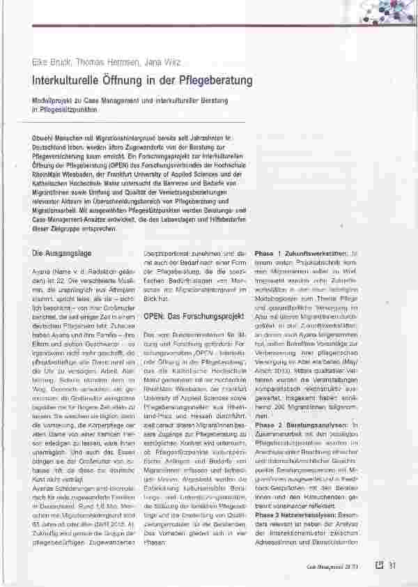 Vorschauseite 1: Interkulturelle Öffnung in der Pflegeberatung