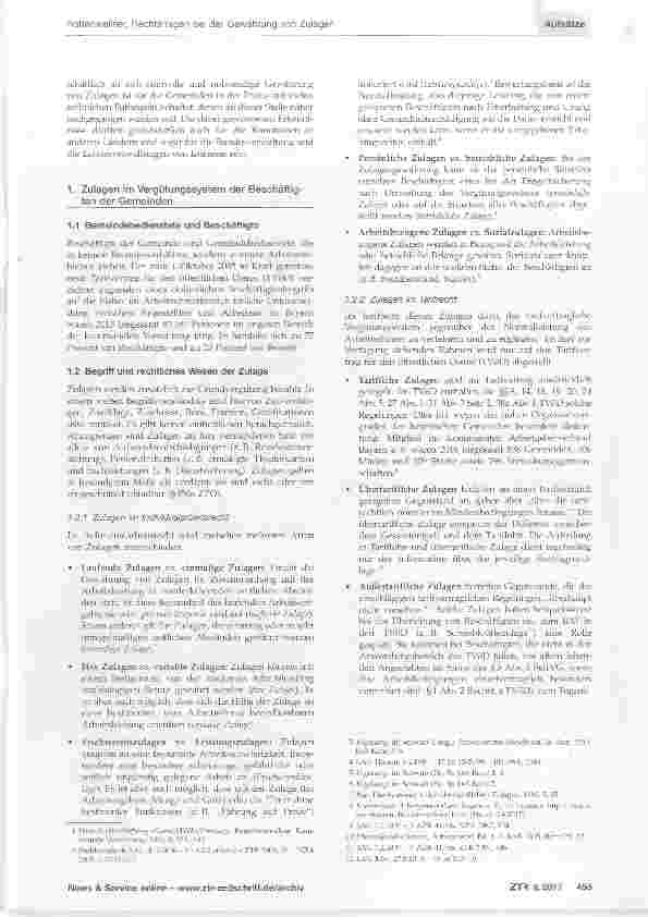 Vorschauseite 2: Rechtsfragen bei der Gewährung von Zulagen am Beispiel der Beschäftigten der Gemeinden in Bayern