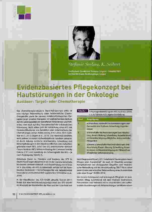Vorschauseite 1: Evidenzbasiertes Pflegekonzept bei Hautstörungen in der Onkologie