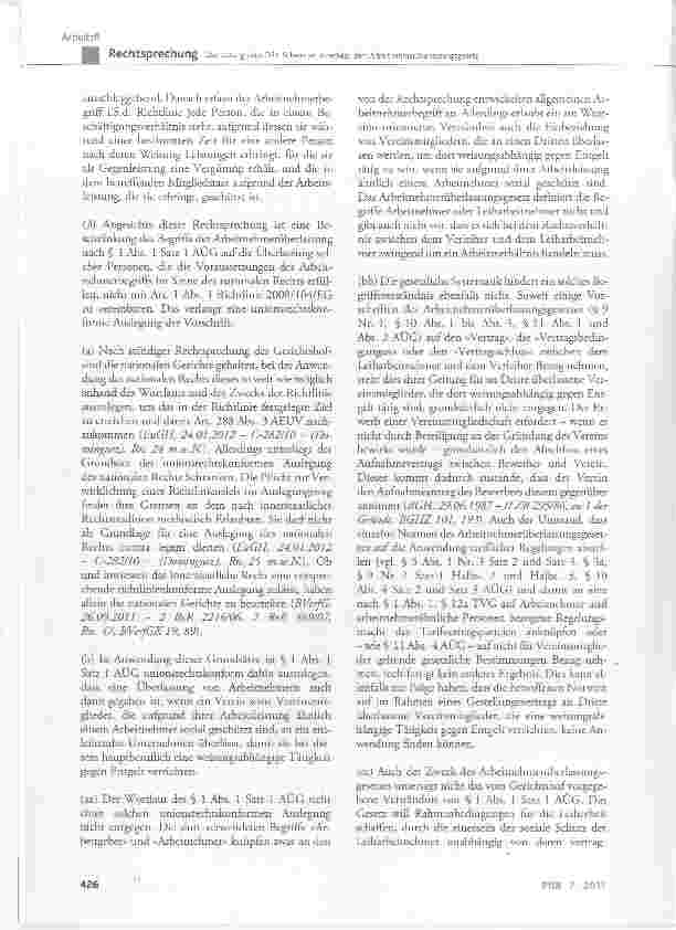 Vorschauseite 6: Überlassung einer DRK-Schwester unterliegt dem Arbeitnehmerüberlassungsgesetz