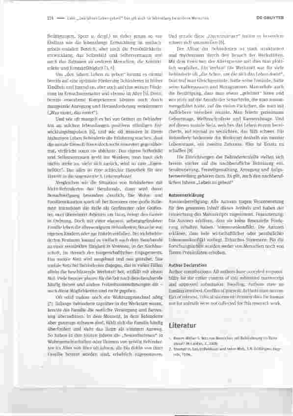 Vorschauseite 2: „Den Jahren Leben geben!“ Das gilt auch für lebenslang behinderte Menschen