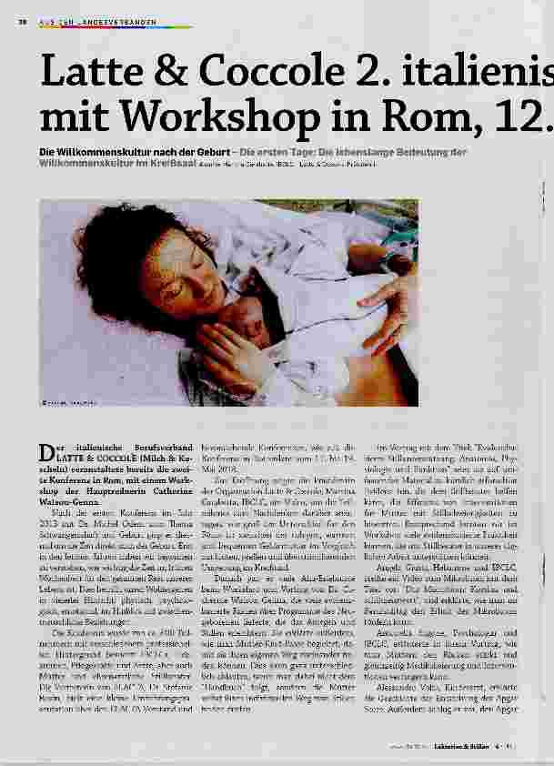 Vorschauseite 1: Latte & Coccole 2. italienische Konferenz mit Workshop in Rom, 12.-13.05.2017