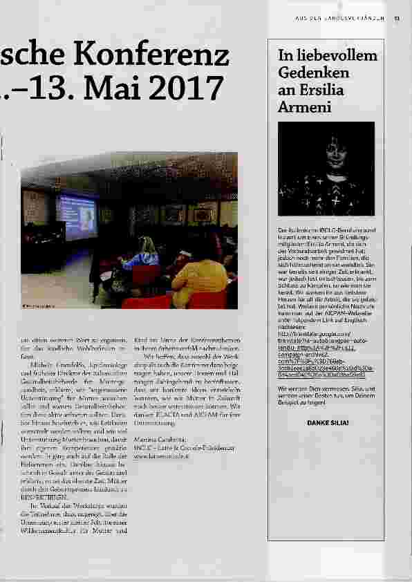 Vorschauseite 2: Latte & Coccole 2. italienische Konferenz mit Workshop in Rom, 12.-13.05.2017