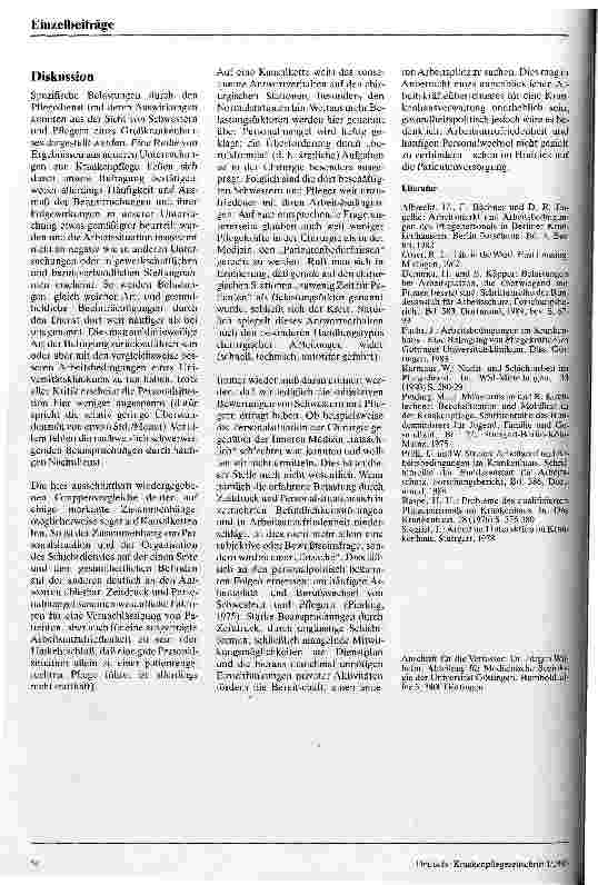 Vorschauseite 5: Arbeitsbelastung in der Krankenpflege und ihre Auswirkungen
