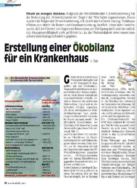 Vorschauseite 1: Erstellung einer Ökobilanz für ein Krankenhaus 1. Teil