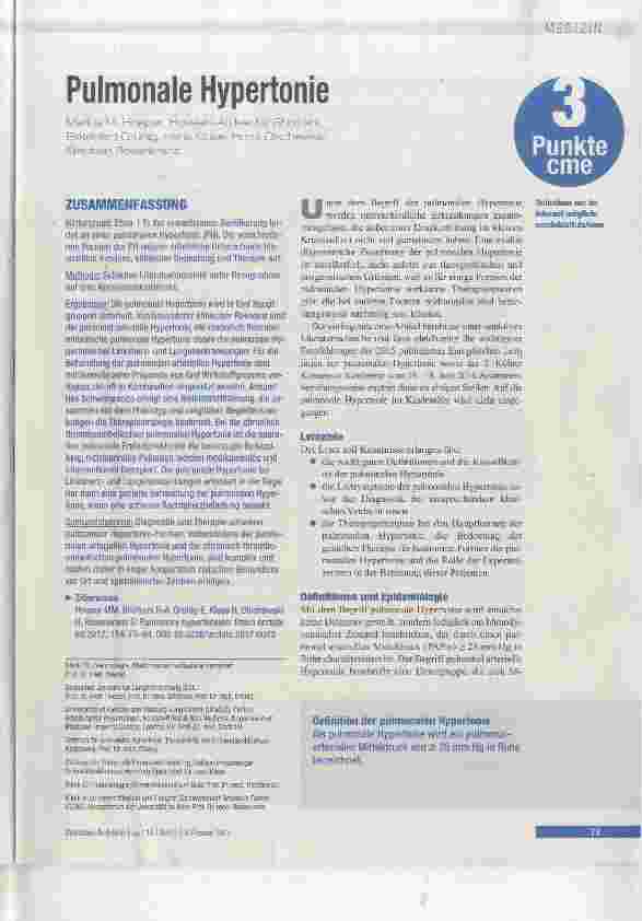 Vorschauseite 1: Pulmonale Hypertonie